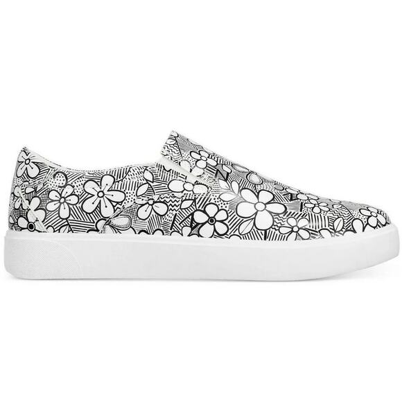 INC INTL Concepts Men Landyn Slip On Sneaker Size US 10M White Black Floral - Picture 2 of 3